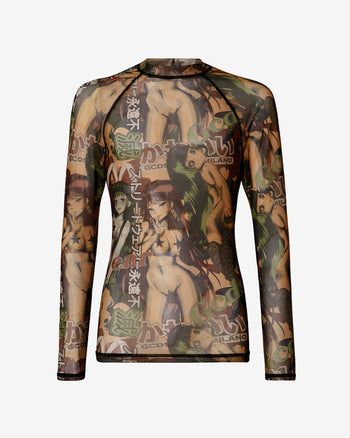 Gcds Hentai Long Sleeves Fitted Top | Men T-shirts Military Green | GCDS Spring/Summer 2023